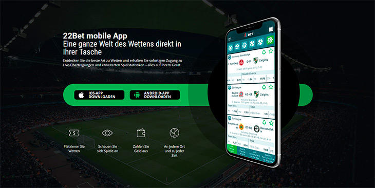 Gibt es das 22Bet auch für mobile Geräte?